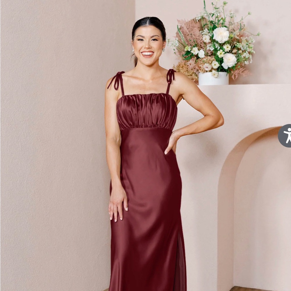 Revelry Brooke Satin Terracotta Rust Dress size 12